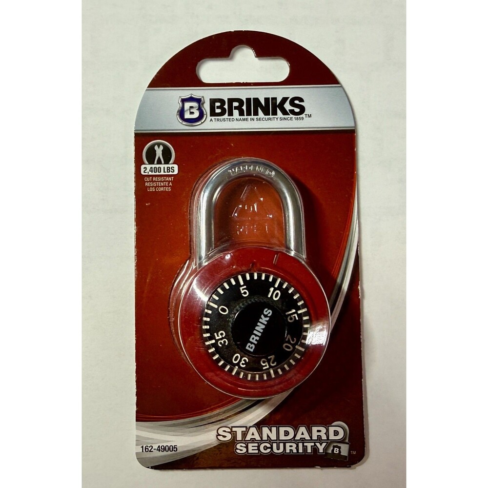 Brinks Standard Security Dial Combination Lock - Red